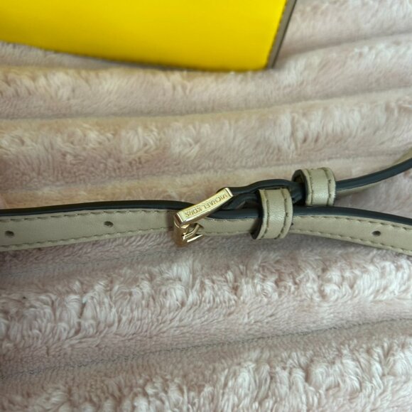 Michael Kors Tatiana Citrus Yellow Crossbody Messenger Hand Bag Satchel Vegan - Picture 11 of 15